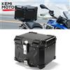 NONE KEMIMOTO Top Case 65L Bauletto Universale in Lega di Alluminio per Moto con Rivestimento in Pelle per Kawasaki, Yamaha, SUZUKI