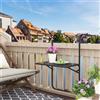 WOLTU Tavolino Pieghevole da Balcone WOLTU con 3 Altezze Regolabili, Piccolo Tavolo da Parete Effetto Rattan per Giardino, Patio e Casa