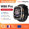 Blackview W80 PRO Smartwatch Robusto, Schermo TFT Full HD a Bassa Consumo da 1,91", GPS, Bussola, Torcia Esterna, Chiamate via Bluetooth