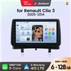 Junsun Autoradio Junsun per Renault Clio 3 2005-2014 con CarPlay, Android Auto, FM, RDS, DSP, BT, GPS, Navigatore, SWC, Schermo Touch HD IPS, Plug & Play, Lettore Multimediale, Chiamate Handsfree, Unità
