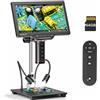 Elikliv Microscopio Digitale Elikliv EM3K-AF Max 10.1'' 2000X con Autofocus, Microscopio HDMI 3K per Saldatura ed Elettronica con Supporto da 10 Pollici