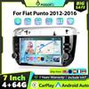 Podofo 2DIN 4+64G Autoradio Android per FIAT Punto 2012-2016 Lettore Multimediale per Auto Carplay Android Auto GPS Mirror Link USB