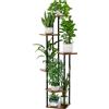 Bamworld Supporto per Piante, Scaffale per Fiori da Esterno, Scala per Fiori in Metallo, Decorazione per Balcone, Porta Vasi da Interno/Esterno