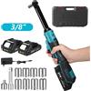 TKKEACE Kit chiave a cricchetto elettrica estesa da 6,3 pollici 21V 3/8'' senza fili 80Nm, chiave angolare per batteria Makita 18V