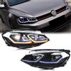 xunder Fari a LED per Volkswagen VW Golf 7 Golf MK VII 2013-2017 TSI TDI Coppia di Fari Anteriori con Omologazione E-Mark [Non Compatibile con GTI GTE GTD]