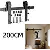 NONE Kit Hardware per Porta Scorrevole da 200CM/6.6FT, Binario per Sistema di Porte Scorrevoli Singole