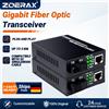 ZoeRax Coppia di Convertitori Media in Fibra Ottica SFP+ da SC Singlemode a Porta Gigabit RJ45 10/100/1000M, Ricetrasmettitore Ottico con Scocca Metallica