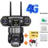 NUOYING Telecamera IP WIFI 10K 20MP per Esterni con 4 Lenti, 4 Schermi, Zoom 16X, Telecamere di Sorveglianza Wireless CCTV 6K 12MP per Sicurezza e Protezione