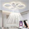 Yopyuenn Ventilatore Da Soffitto A LED Con Luce Integrata, 130W, Supporta Il Controllo Remoto Tramite App, 3 Temperature Di Colore, 6 Velocità Del Vento, Adatto Per Soggiorno E Camera Da Letto