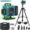 Yofidra Livella laser YOFIDRA a 16 linee, linea verde, orizzontale e verticale a 360° ° Livella Laser Autolivellante Super Potente con Controllo Remoto tramite APP