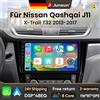 Junsun Autoradio Android 15 da 10 pollici Junsun per Nissan Qashqai J11 X-Trail 3 T32 2013-2017, Wireless per Apple CarPlay, Schermo IPS, Stereo Multimediale, Lettore Video, Sistemi Intelligenti per Auto,