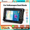 podofo Autoradio Podofo 7'' 6+128G per VW/PASSAT/GOLF/POLO/BORA, lettore multimediale con WIFI, Carplay, Android Auto, Bluetooth, equalizzatore, DSP e stereo.