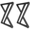 NONE Set di 2 gambe per tavolo in metallo, forma a X stabile, capacità di carico 300 kg, stile industriale, H70 x L50 cm, per soggiorno, ufficio, bar