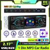 podofo Autoradio Podofo 1DIN 2.17'' con lettore multimediale, FM, AUX-IN, EQ, ricarica rapida Type-C, supporto per chiavetta USB/scheda TF, Bluetooth, USB, controllo al volante.