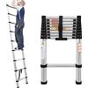 NONE Scala telescopica di sicurezza portatile in alluminio leggero da 2,6 m, adatta per lavori di costruzione industriale
