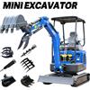 VOTE Mini Escavatore 1-2 Tonnellate Multifunzione Cingolato Idraulico con Motore Diesel, Certificato CE ed Euro 5, Personalizzabile