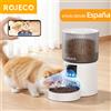 ROJECO Distributore Automatico di Cibo per Gatti con Telecamera HD 1080P, Dispenser Intelligente per Alimenti per Animali Domestici con Controllo Remoto WIFI per Gatti e Cani