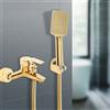 NONE Rubinetto doccia a parete dorato, rubinetto per vasca da bagno, miscelatore acqua calda e fredda per vasca e doccia, lavaggio capelli, lavaggio animali domestici