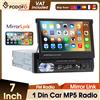 podofo Autoradio Podofo 1DIN 7'' con Schermo Retrattile Touch Screen, Lettore Multimediale per Auto con BT, FM, USB, AUX, Audio