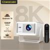 Magcubic Proiettore Magcubic Android 14 con Autofocus HY350Max, Controllo Vocale, Risoluzione Nativa 1080P, Supporto 8K, Wifi6, BT5.4, 2+16G, per Film e Uso Esterno