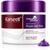 KARSEELL Maschera Professionale per Capelli Viola Anti-Giallo per Capelli Grigi, Biondi, Platino, Decolorati e Crespi - Idratante, Riparatrice, Anti-Crespo, al Collagene, Senza Solfati, 100ml