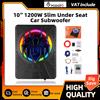 podofo Subwoofer Auto Podofo 10 Pollici 1200W Sottile da Installare Sotto il Sedile con Amplificatore Integrato e Luce Ambientale LED Colorata, Kit Audio