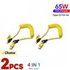 DAINU 2 Pezzi Cavo Dati a Molla 4 in 1 da 65W, Cavo USB Tipo C Telescopico a Molla 6A per Ricarica Rapida, Cavo USB a Molla per iPhone 15 14 13 12