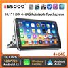 ESSGOO Android 15 64G 10.1" 360 ° Autoradio Universale Touchscreen 1 DIN con CarPlay Wireless, Android Auto, GPS, Navigazione, RDS, WiFi, FM, SWC, BT