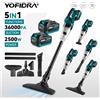 YOFIDRA Aspirapolvere Elettrico Senza Fili 1500W, Portatile per Casa e Peli di Animali, Pulizia Pavimenti Duri, Compatibile con Batteria Makita