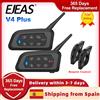 EJEAS V4 Plus Interfono Bluetooth 5.1 per Casco Moto, Comunicazione tra 4 Persone, Distanza 1500 Metri, Impermeabile IP65