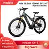 NONE Hedatx TX19 con Portapacchi Posteriore, Bici Elettrica da Montagna 1000W 48V 19.2Ah 29*2.4", 27 Velocità, Freno a Disco Idraulico