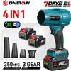 ONEVAN 3500W 4IN1 Soffiatore Elettrico Brushless Senza Fili per Foglie e Polvere, Utensile Potente Compatibile con Batteria Makita 18V