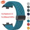 FancyWrist Cinturino in Silicone con Chiusura Magnetica per Redmi Watch 6/5/4, Braccialetto Sportivo per Mi Band 8 Pro/9 Pro, Correa 20/22mm Traspirante