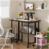 NONE Piccola scrivania pieghevole portatile con ruote, scrivania pieghevole 58×80×75 cm con contenitore, scrivanie per computer per piccoli spazi e postazioni di lavoro