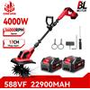 ONEVAN Motozappa Elettrica 4000W, Rasaerba e Coltivatore per Terreno, Scarificatore, Attrezzo da Giardino Compatibile con Batterie Makita 18V