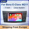 stwei Autoradio STWEI Linux con CarPlay Wireless, Android Auto, Radio FM, Bluetooth, Lettore Multimediale per Mercedes Benz Classe E W211, Lettori Video per Auto