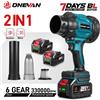 ONEVAN Soffiatore d'Aria Elettrico Senza Fili 2-in-1 Brushless 330000RPM per Foglie e Polvere, Compatibile con Batteria Makita