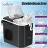 Loefme Macchina per il ghiaccio LOEFME 1.2L, produzione 12kg/24h, per uso domestico, 9 cubetti in 6 minuti, con paletta professionale.