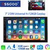 ESSGOO Autoradio Android 15 Universale 2 DIN 7" 4+128G con Carplay Wireless, Android Auto, GPS, WIFI, BT, FM, RDS, ASP, SWC