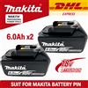 Makita Batteria Ricaricabile per Utensili Elettrici Makita 18V, Sostitutiva 6Ah agli Ioni di Litio BL1840 BL1830B BL1850B