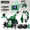 Yofidra NEWBENY 200MM Rasaerba Elettrico a Doppia Lama, Motozappa Coltivatore Attrezzo da Giardino per Batteria Makita 21V