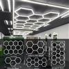 PIBAOGU Luce LED Esagonale per Garage 50000H, Plafoniera LED Esagonale Super Luminosa 6500K, Illuminazione per Garage, Palestra, Barbiere, Detailing Auto, Bar, Cantina, Officina