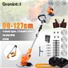 Grenintol 21V Tagliaerba a Batteria, Rasaerba Pieghevole Senza Spazzole, Batteria 4.0Ah, 4 Lame, Taglierina 2-in-1