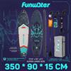 funwater Tavola da Stand Up Paddle Gonfiabile Funwater SUPFW50B 350x90x15cm, Capacità 200kg, Tavola SUP per Adulti e Ragazzi con Pagaia, 3 Pinne, Leash, Borsa Impermeabile 10L, Cinghia per Telefono, Pompa