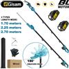 Gisam Motosega e Tagliasiepi a Batteria Brushless per Rami Alti, Utensile da Giardino con Asta Telescopica per Batteria Makita 18V