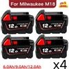 Ddadache Batteria Originale al 100% per Utensili Elettrici Milwaukee M18, Caricabatterie, BR, XC, 18V, 12000mAh M18B5, 48-11-1860, Batteria Integrata 21700