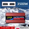 TATALIKEN Inverter a Onda Sinusoidale Pura 12V DC a 220V AC 50Hz 2500W 3500W 4000W 8000W con Presa EU, Display LCD e Controllo Temperatura con Ventola