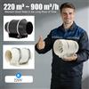 NONE Ventilatore da condotto in linea 220V con motore in rame puro, elevato flusso d'aria e estrattore silenzioso, per bagno, grow tent (100mm/150mm/200mm) Nero/Bianco