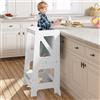 WOLTU Sgabello 3-in-1 per Bambini, Tavolino Pieghevole Montessori, Torre di Apprendimento per Bambini, Ausilio da Cucina con Protezione Anticaduta
