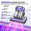 NONE Aspirapolvere per materassi M1, aspirapolvere portatile per letto con aspirazione da 16Kpa, luce UV-C da 253,7 nm, 65 ℃ Aria calda, doppia tazza